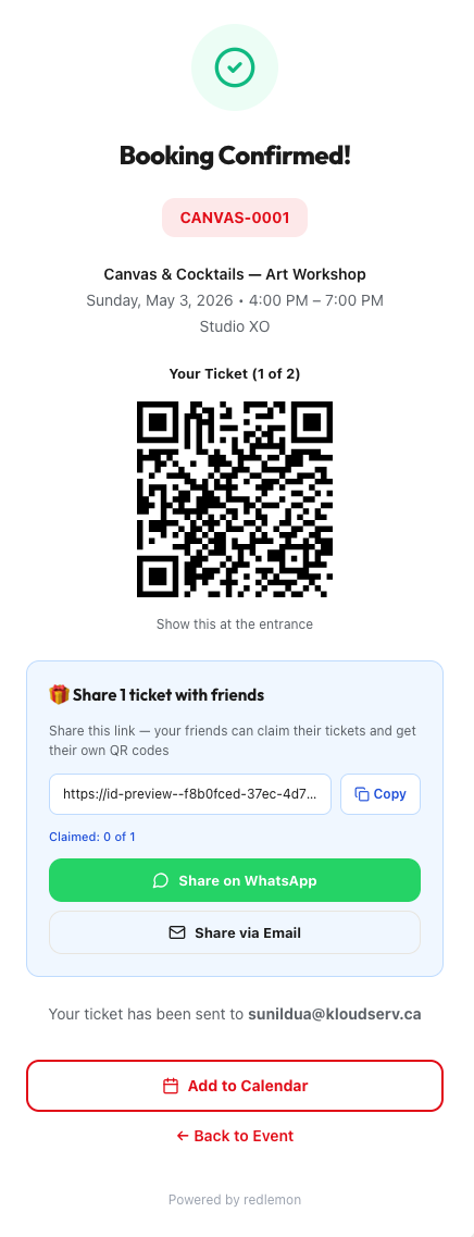 Booking Confirmation